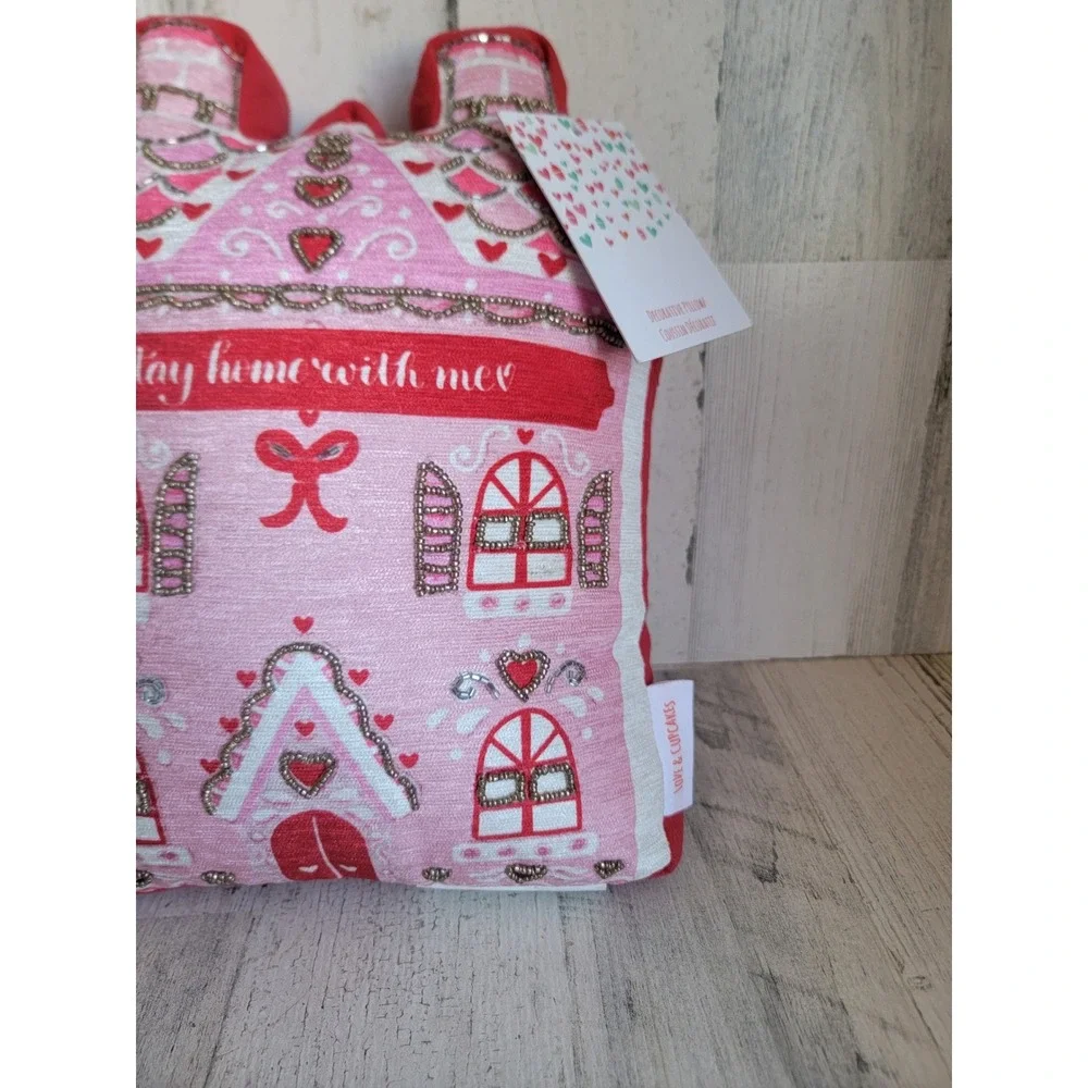 Love cupcakes stay home with me pillow Xmas home decor figure decorative